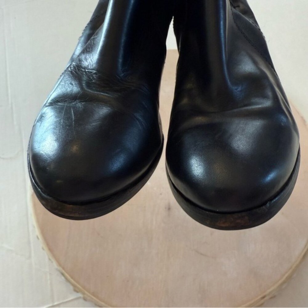 Frye Women’s Ankle Boot Patty Riding Bootie Black Leather Block Heel Size 7 - Picture 8 of 14